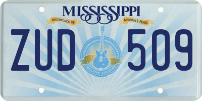 MS license plate ZUD509