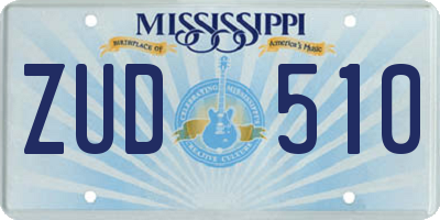 MS license plate ZUD510