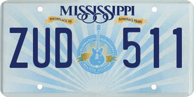 MS license plate ZUD511
