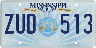 MS license plate ZUD513