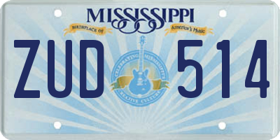 MS license plate ZUD514