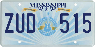 MS license plate ZUD515