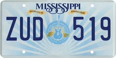 MS license plate ZUD519