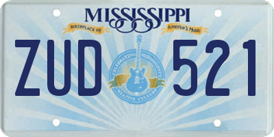 MS license plate ZUD521