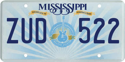 MS license plate ZUD522