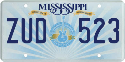 MS license plate ZUD523