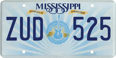MS license plate ZUD525