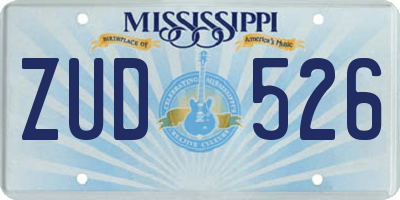 MS license plate ZUD526