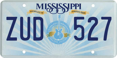 MS license plate ZUD527