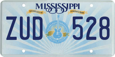 MS license plate ZUD528