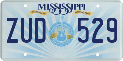 MS license plate ZUD529