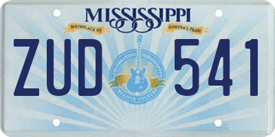 MS license plate ZUD541
