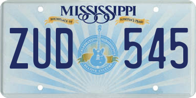 MS license plate ZUD545