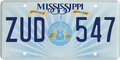 MS license plate ZUD547