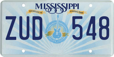 MS license plate ZUD548