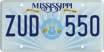 MS license plate ZUD550