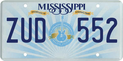 MS license plate ZUD552
