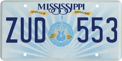 MS license plate ZUD553