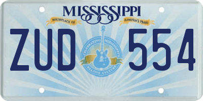 MS license plate ZUD554