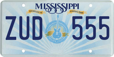 MS license plate ZUD555