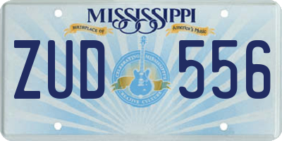 MS license plate ZUD556