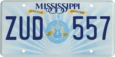 MS license plate ZUD557
