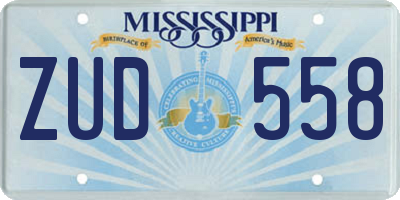 MS license plate ZUD558