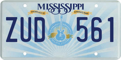 MS license plate ZUD561