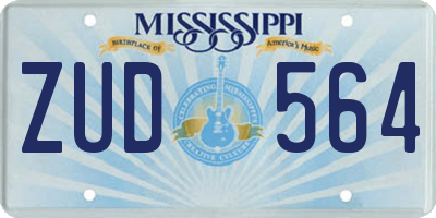 MS license plate ZUD564