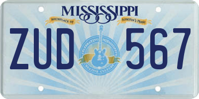 MS license plate ZUD567