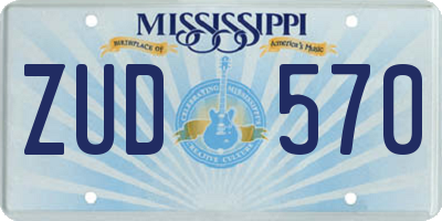 MS license plate ZUD570