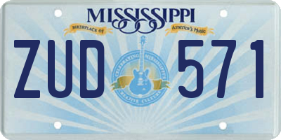 MS license plate ZUD571