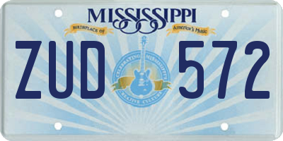 MS license plate ZUD572