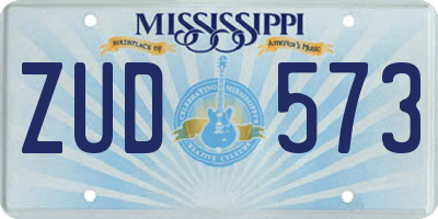 MS license plate ZUD573