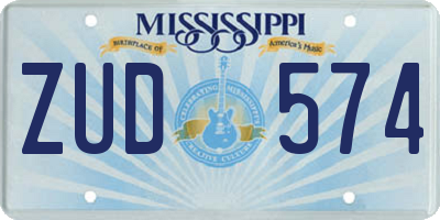 MS license plate ZUD574