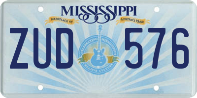 MS license plate ZUD576