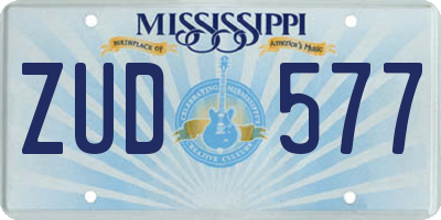 MS license plate ZUD577