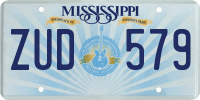 MS license plate ZUD579