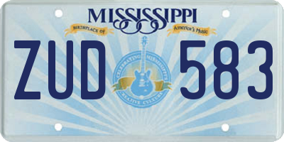 MS license plate ZUD583