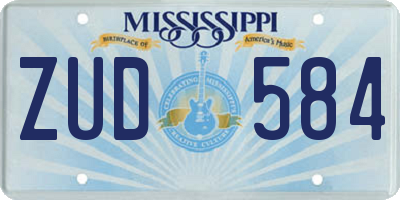 MS license plate ZUD584