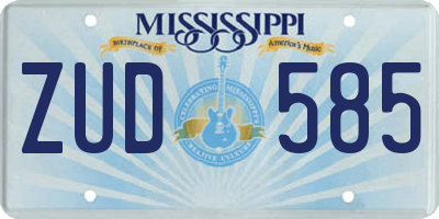 MS license plate ZUD585