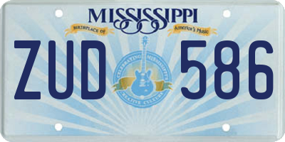 MS license plate ZUD586