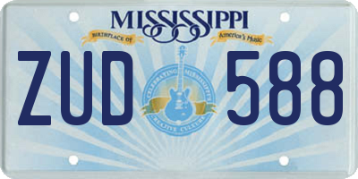 MS license plate ZUD588