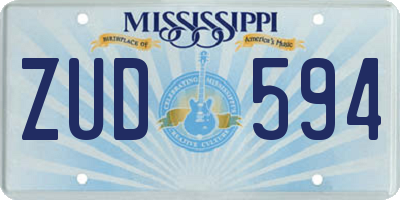 MS license plate ZUD594