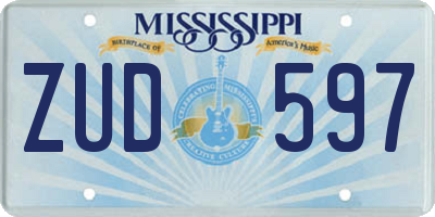 MS license plate ZUD597