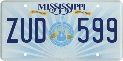 MS license plate ZUD599