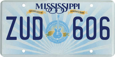 MS license plate ZUD606