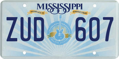 MS license plate ZUD607