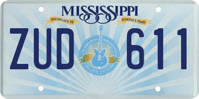 MS license plate ZUD611