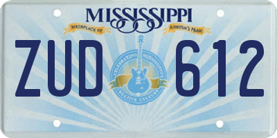 MS license plate ZUD612